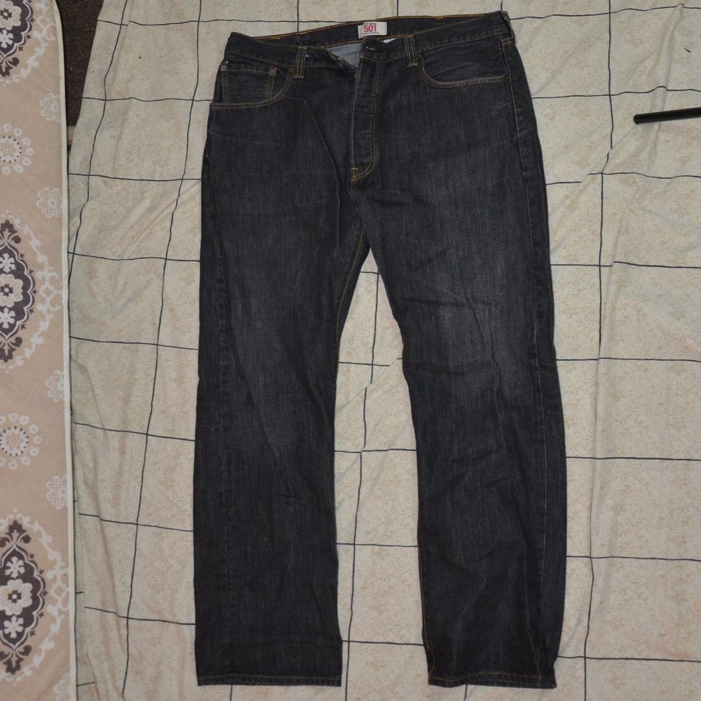 Levi Denim Jeans 501 W38 L32 [Straight fit, Black]